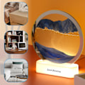 Miniatyrbild 2 av 9: Flytande sandmålning, uppgraderad 3D djuphavsandscen flytande dynamisk display med LED-lampor, hemmakontors skrivbordsdekoration Yellow quicksand light