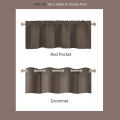 Miniatyrbild 3 av 5: Kaffe brun mörkläggningsgardin för fönsterbehandlingar 45,72 cm längd Solid Insulated Grommets Top för sovrum 1 panel 132,88 x 45,72 cm 2 stycken
