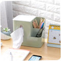 Miniatyrbillede 1 af 5: Multifunktionel Tissue Box Firkant Tissue Box Dekorativ Papir Håndklædeholder Pen Blyantbeholder Bilboks Dæksel Etui til Papirhåndklæder