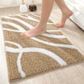 Miniatyrbillede 1 af 5: Skridsikker mikrofiber bademåtte 50 x 80 cm, absorberende og blødt badeværelsestæppe, maskinvaskbar gulvmåtte til badeværelse - Brun