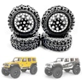 Miniatyrbilde 3 av 5: 4 stk. 1.0 Dekk Og Metall Beadlock Felger For 1/24 Rc Bil, svart
