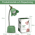 Pikkukuva 2 / 7: Sööt LED-pöytälamppu Kawaii-työpöydän tarvikkeet, kukka- ja lintupöytälamppu USB-ladattava, 3 väritilaa [Luokka A -energia] Green
