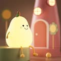 Miniatyrbild 5 av 5: Creative Pear Shaped Night Light for Kids with Timer Function, 7 Colors LED Light Kids Night Light, USB Rechargeable, Bedside Lamp