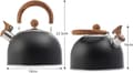 Miniatyrbillede 4 af 5: 2,5L Fløjtekedel i rustfrit stål med ergonomisk træhåndtag og rustfri komfurdesign
