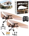RC Paper Airplane Motor Kit DIY Model Airplane Starter Kit with Gyro Stabilizer Dual Propellers Foldable Electric Remote Control 2pcs Set