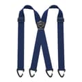 Men's Suspenders X-Shape - 3.8 cm Wide Elastic Strap with 4 Carabiner Hooks - Adjustable Non-Slip Suspenders for Work Pants Dark Blue dark blue