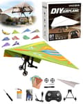 RC Paper Airplane Motor Kit DIY Model Airplane Starter Kit with Gyro Stabilizer Dual Propellers Foldable Electric Remote Control w/ Plane D