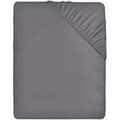 Utopia Bedding Fitted Sheet - Grey, 160 x 200 cm - 35 cm Cutouts for Thick Mattresses - Brushed Microfiber Polyester