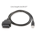 Miniatyrbillede 1 af 5: 16-pin OBD2 til USB-port oplader adapter kabel stik diagnostisk værktøj