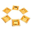 6-pack retro gold stackable dip bowls, stainless steel sauce dishes for salad, dessert, cake, and candy