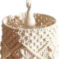 Miniatyrbild 5 av 5: Handgjord lampskärm, vit hängande lampskärm, boho macrame lampskärm vardagsrum barnrum sovsal rum bhmisk dekor