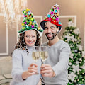 Miniatyrbilde 5 av 5: 2-pakks Julehatt Juletre Santahatt med Glitrende LED-lys