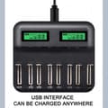 Batteriladdare - 8 platser - Smart USB - Kompatibel med AA-, AAA- och CD-batterier - LCD