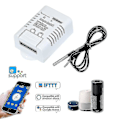 Miniatyrbilde 1 av 5: Th-16 Smart Wifi-bryter Kompatibel med Sonoff & Ewelink 16a/3500w Overvåking Temperatur Trådløs