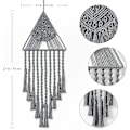 Pikkukuva 4 / 5: Makrame-seinävaate Unelmien Saalistaja Kolmio Nauha Geometrinen Taide Boho Tausta Bohemian Koti Sisustus Seinätaide Kaunis Asunnon Yliopiston Huoneen Oven D