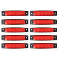 10x 12V LED Røde Sidemarkerlys Indikatorlampe Strip Lastbil Trailer Lorry
