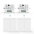 Pikkukuva 2 / 5: 2 kpl Langattomat Valonseinäkytkimet RF 433Mhz Relae Vastaanotin 2x 2Gang Panelikytkimellä LED Kaukosäätimellä LED-Lamppuun