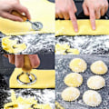 Miniatyrbilde 3 av 5: 6X Ravioli Pastakuttersett, Ravioli Stempelmaker med Trehåndtak for Ravioli, Pasta, Dumplings L