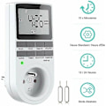 Miniatyrbilde 1 av 5: Digital Programmerbar Sokkel, Ukentlig Digital Timer Med LCD-Skjerm, 12t/24t/7d Strømkontakttimer, Energibesparende For Hjemmeapparater Og Belysning (