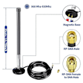 Miniatyrbillede 5 af 5: Lora Antenne 868Mhz 3 DBi Glasfiber Lorawan Antenne med Magnetisk Base 3 Meter Forlængerkabel til