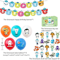 Pikkukuva 2 / 2: 34 kpl Octonauts-ilmapallosetti, lateksiilmapalloja bannerin ja kakun koristeilla