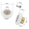 Miniatyrbillede 4 af 5: 4 Sæt Brusevægsrulle Hjul Ruller Udskiftningsdel Badeværelse Glasdør Rulle Glide Brusevægsdør Rulle Hjul - 19mm x 5mm Guld, Hvid