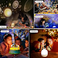 Miniatyrbillede 2 af 5: Piao Baby Projektor Natlampe, Led Børnenatlampe Musikalsk Lyslampe 360° Rotation, 8 Sange, 6 Projektionsfilm, Stjerneprojektorlampe Til Soveværelse