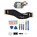 Miniatyrbillede 1 af 5: Udskiftning af opladningsport til Galaxy S22 Ultra 5G S908B N EU Version PCB USB C Dock Connector Flex Kabel Reparationsdel med værktøjssæt