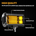 Pikkukuva 5 / 5: 2X 5 tuuman 72W LED-työvalot Vedenpitävät Off Road Pod Sumuvalot Keltaiset Lamput Kuorma-autoille ATV UTV Bo