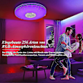 Miniatyrbillede 3 af 5: LED Loftlampe Dæmpbar RGB Farveskiftende Med Bluetooth Højttaler, LED Lampe Til Køkken, Børneværelse, Soveværelse, Stue TA
