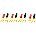 Miniatyrbillede 1 af 5: 8 stk./4 par \"Y\" \"U\" Spade Banana-stik Guldbelagt Lodfri Gaffel Højttaler Banana-stik Adapter