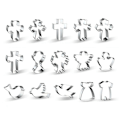 Miniatyrbilde 1 av 5: 15 stk Religiøse Tema Kakeformer for Korsformer Kristne Kakeformer