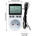 Miniatyrbillede 2 af 5: Opvarmnings Termostat Stikkontakt, Timer Stikkontakt med Sensor, Digital Timer Stikkontakt med LCD Display til Akvarium, Drivhus Inkubator Opvarmning/Køling (230V, 1