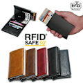 Miniatyrbillede 2 af 5: Sort-RFID NFC Beskyttelse Wallet Kortholder 5 stk. Kort (Ægte Læder) Sort