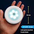 Miniatyrbillede 4 af 5: LED Sensorlys 6-pak - Batteridrevet Bevægelsessensorlys (Hvid)