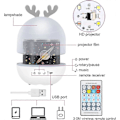 Miniatyrbillede 3 af 5: Piao Baby Projektor Natlampe, Led Børnenatlampe Musikalsk Lyslampe 360° Rotation, 8 Sange, 6 Projektionsfilm, Stjerneprojektorlampe Til Soveværelse