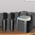 Miniatyrbillede 4 af 5: Bærbar Bluetooth 5.3 Højttalersystem Med 2 Trådløse Mikrofoner Hjemmesang Højttaler