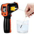 Miniatyrbild 1 av 5: Digital Infraröd Termometer Kontakt Temperaturpistol Laser Handhållen IR Temp Pistol Färgstark LCD-skärm 50-580C Alarm