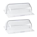 Full Size Chafing Dish Cover, 2-pakning, Klar Plast Roll Top Display Cover for Bakeri og Desserter, Rektangulær