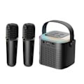 Miniatyrbillede 1 af 5: Bærbar Bluetooth 5.3 Højttalersystem Med 2 Trådløse Mikrofoner Hjemmesang Højttaler
