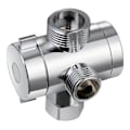 Miniatyrbilde 1 av 5: ABS Krom 3-veis Diverter Slangetilkobling T-formet Adapterkontakt for Vinkelventil Slange Bad Dusj A