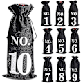 Miniatyrbillede 1 af 5: 1 til 10 Burlap Vinposer Blind Vinsmagning, Vinposer Bryllup Bordnumre, Vinsmagning Tasker, Fest