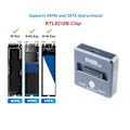 Miniatyrbild 2 av 5: 10Gbps M2 SATA NVMe till USB 3.1 Dockningsstation SSD Adapter SATA NVMe Dubbel Protokoll för 2230 2242 2280 22110 M2 SSD-kapsling Bas