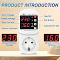 Miniatyrbild 4 av 5: Automatiskt Spännings- och Strömskydd Uttag LED-Display Multifunktionellt Kylskåpsskydd med Automatisk Återställningsfunktion