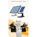 Miniatyrbilde 3 av 4: Multifunksjonell Dobbel Foldsbar Mobiltelefon Stativ i Aluminium Legering Roterbar Lat Mobiltelefon Tabl