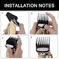 Miniatyrbillede 2 af 5: Clipper Guards Skæreguides Til Wahl Clipper Med Metal Clip - Fra 1/16 Tomme Til 1 Tomme (1,5-25 mm) Passer Til Alle Wahl Clippers I Fuld Størrelse - 10 Pak Sort