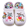 Miniatyrbillede 2 af 2: 100 stk. Sko Charms til Croc Bubble Slides Sandaler Clogs Charms