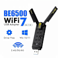 Miniatyrbilde 2 av 5: WiFi7 6500Mbps USB Adapter BE6500 2.4G&5.8G&6GHz Trådløst Nettverkskort 802.11be Driverfri WiFi Ada