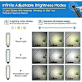 Miniatyrbilde 3 av 5: Leselampe, 9 LED Oppladbar Leselyslampe med Berøringssensor, Trinnløs Dimming Boklampe med 3 Fargemoduser, Svart