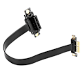 Pikkukuva 3 / 5: PCIE X1 Nouseuttajakaapeli Kaksois 90 Asteen Oikea Kulma PCIe 3.0 x1 - x1 Jatkokaapeli 8Gbps PCI Express 1x Nouseuttajakortti 20cm